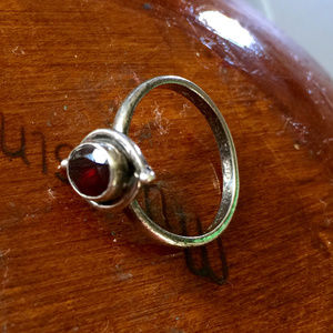 Sterling Silver Garnet Size 8 Ring